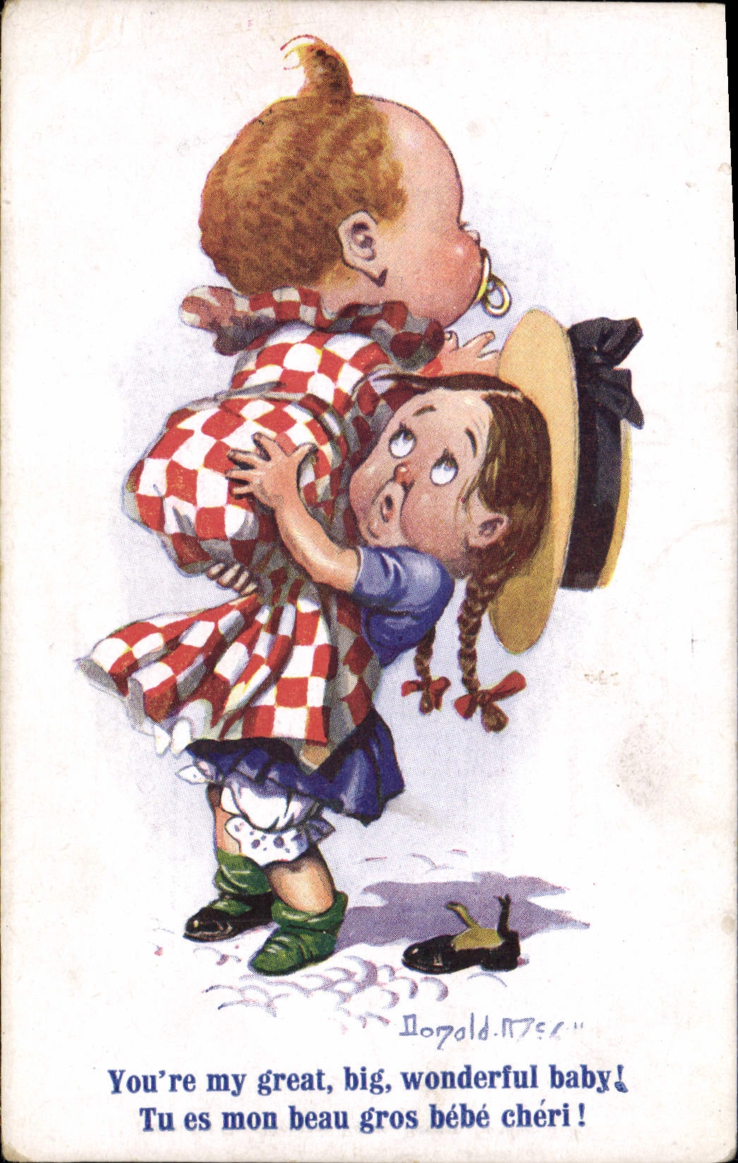 CPA Fantaisie Illustrateur Enfants Donald McGill You're my great wonderful baby