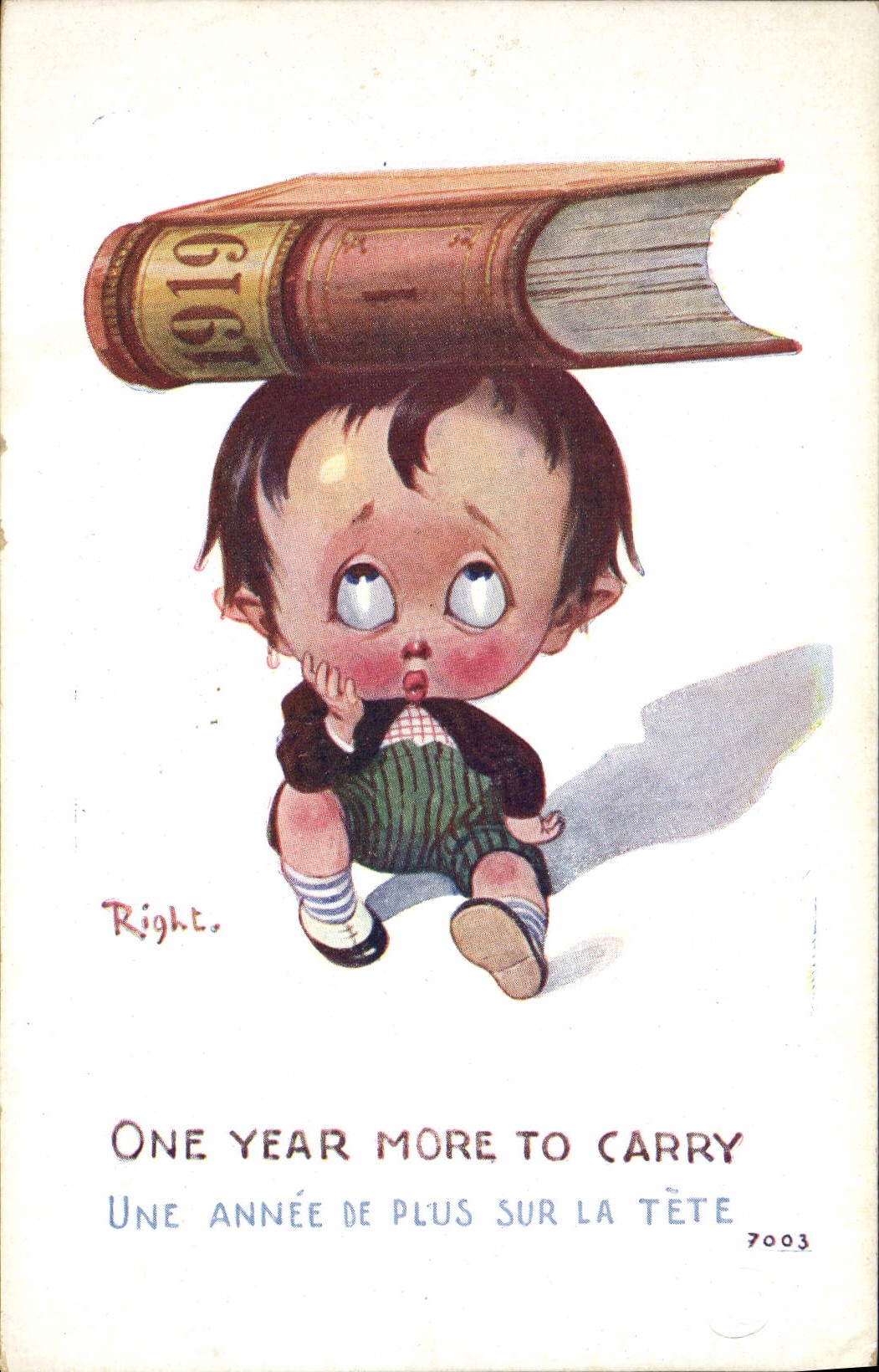 CPA Fantaisie Illustrateur Right Enfant One year more to carry