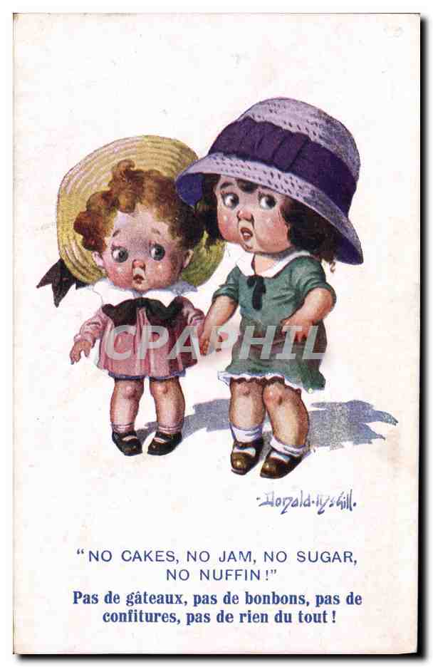 CPA Fantaisie Illustrateur Enfants Donald Mc Gill No cakes No jam no suger No Nuffin