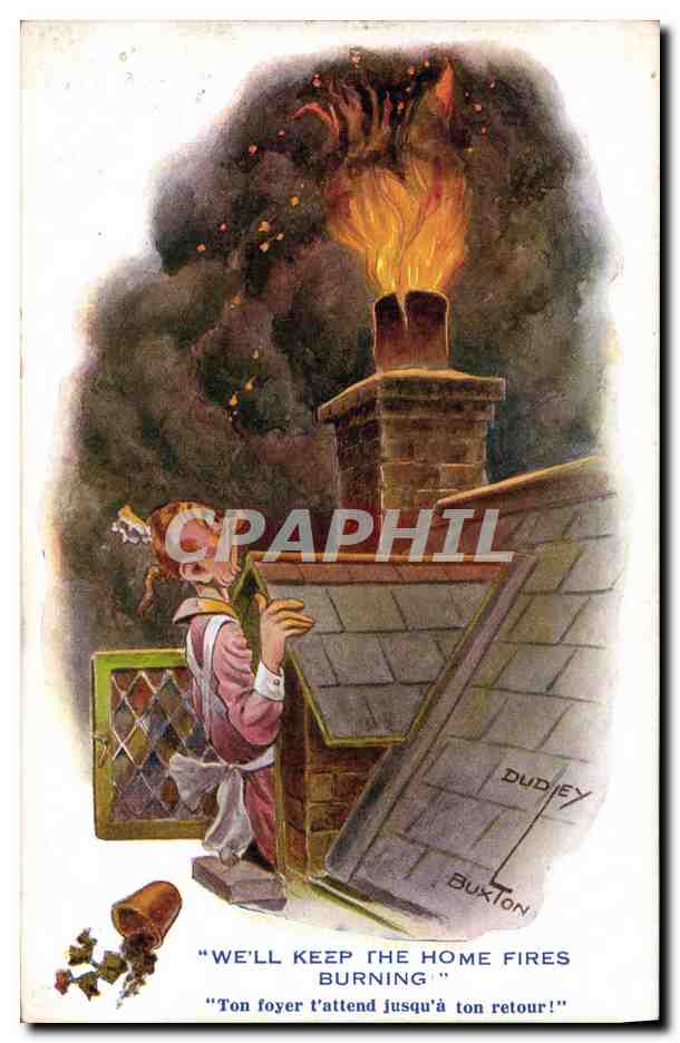 CPA Fantaisie Illustrateur We'll keep the home fires burning 