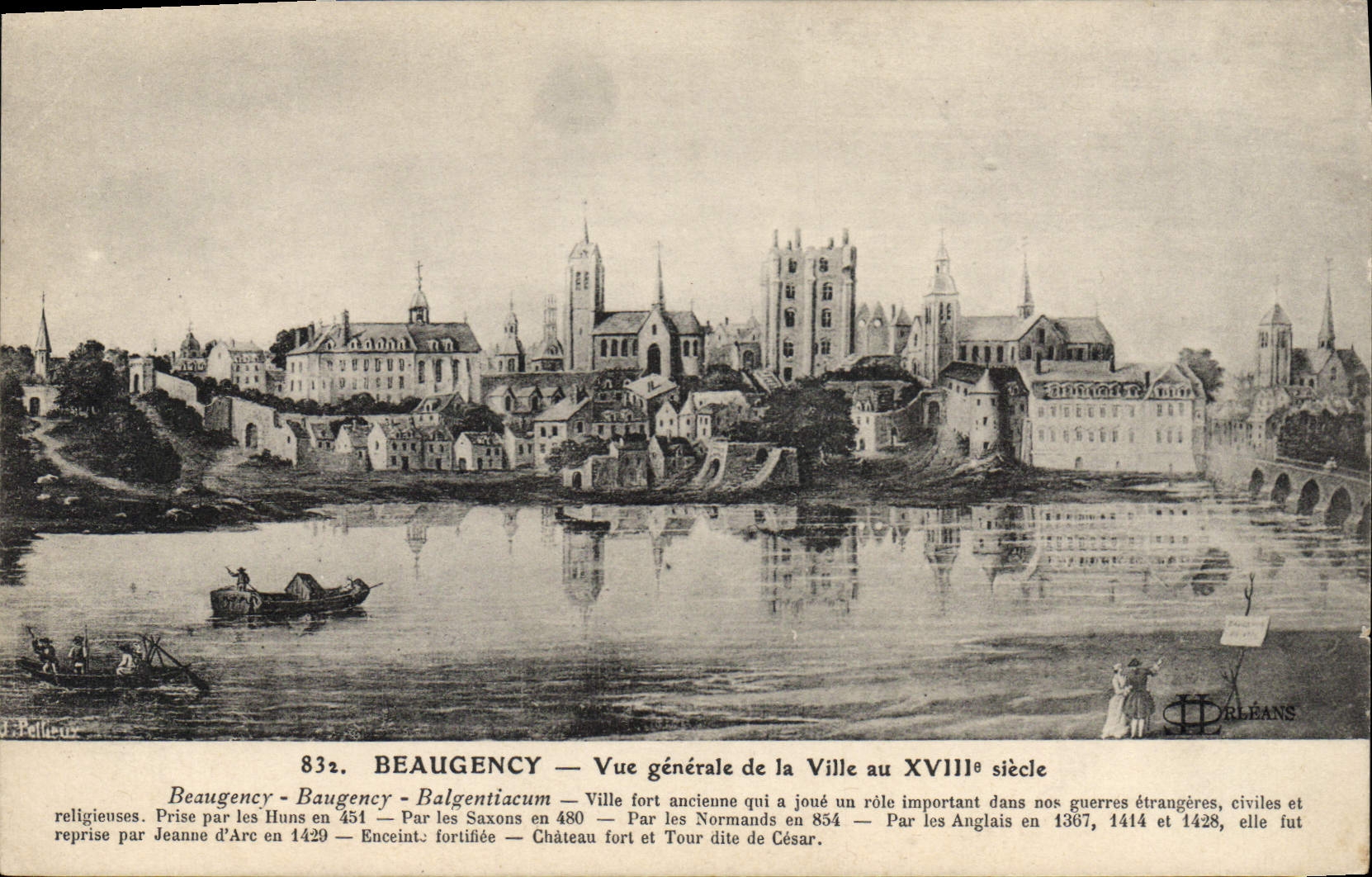CPA Beaugency Vue generale de la ville au 18eme 