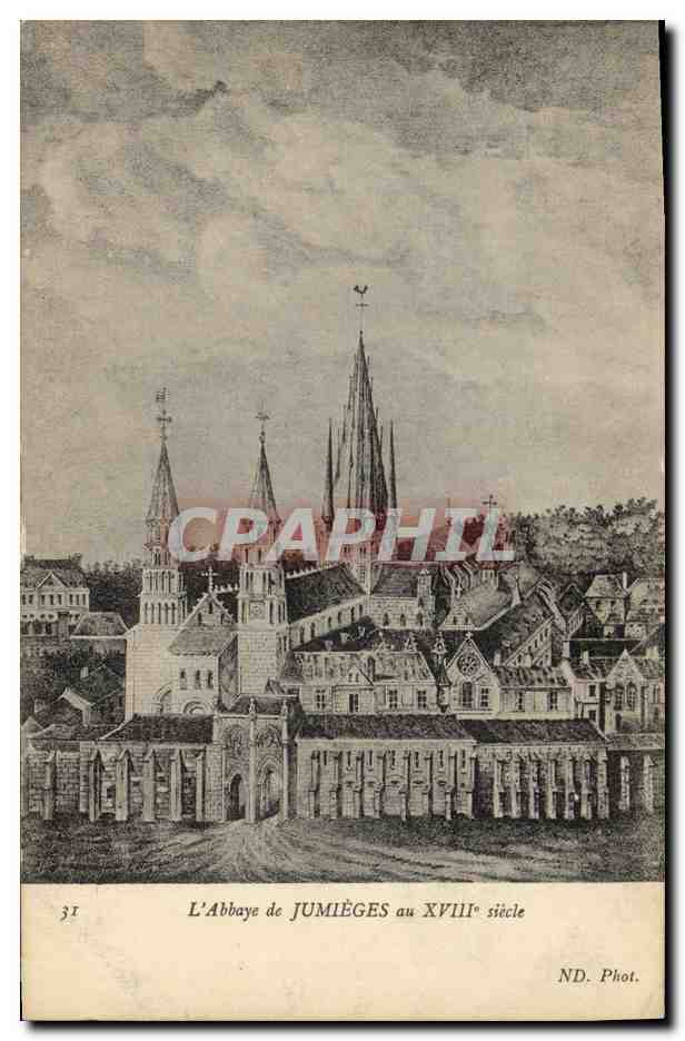 CPA L'abbaye de Jumieges au 18eme 