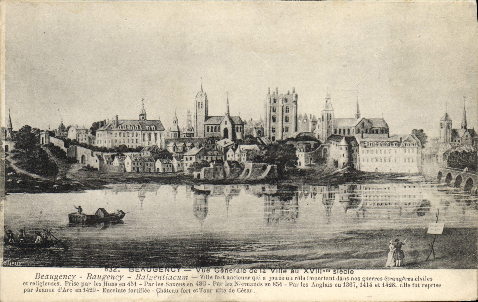 CPA Beaugency Vue generale de la ville au 18eme 