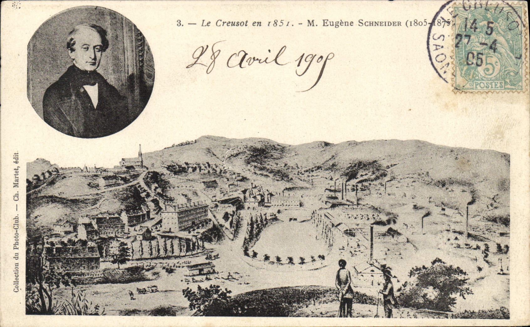 Le Creusot en 1851 — M. Eugène Schneider (1805-1875) — Ch. Martiet, édit.