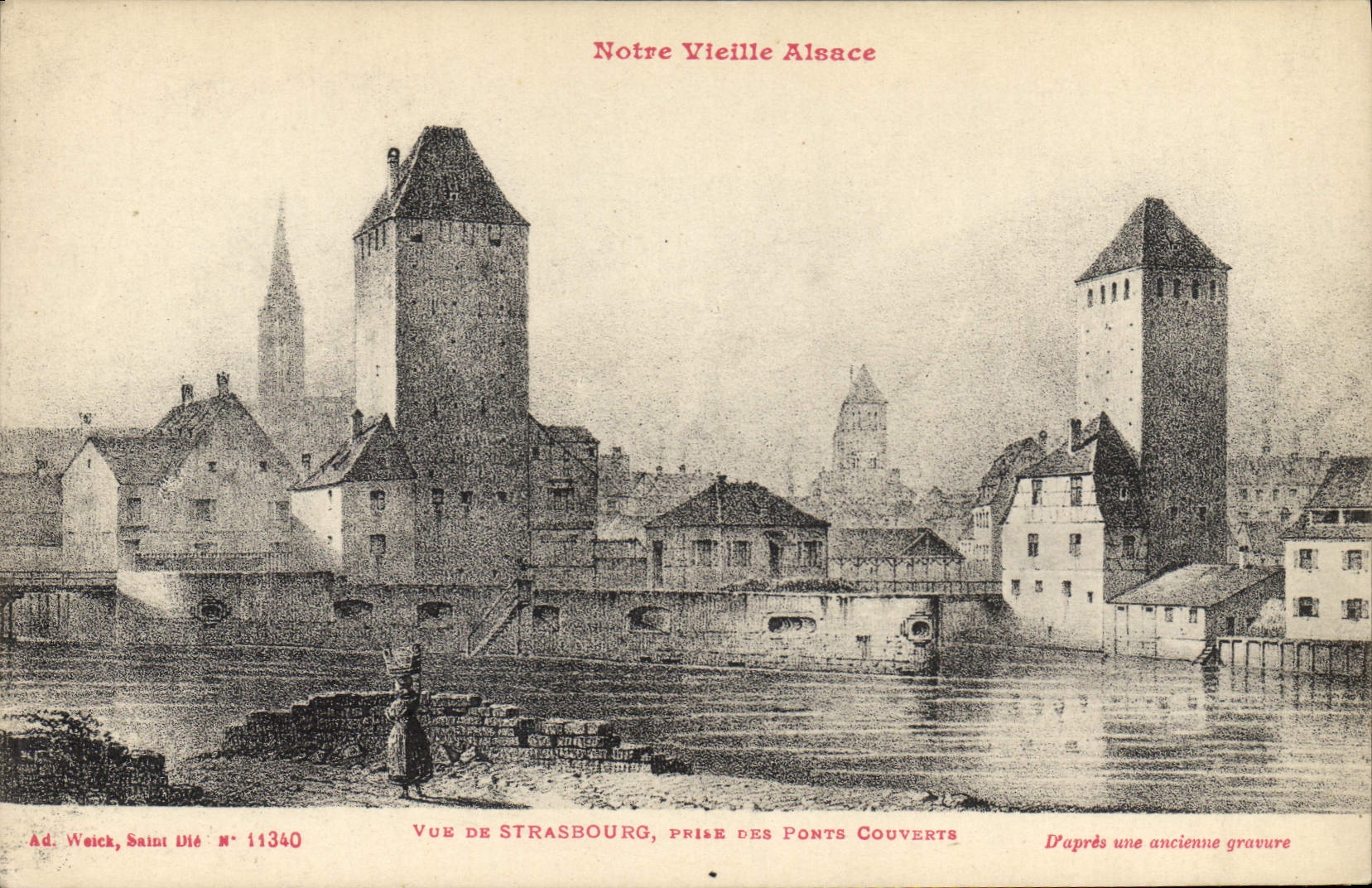 CPA Strasbourg prise des ponts couverts 