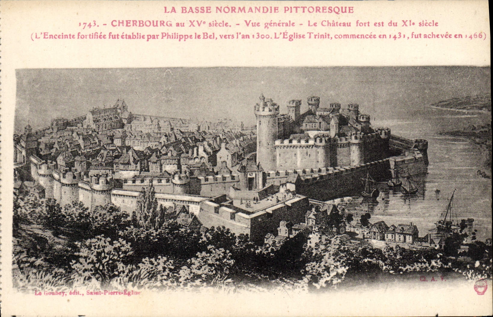 CPA Cherbourg au 15eme Vue generale Le chateau fort 