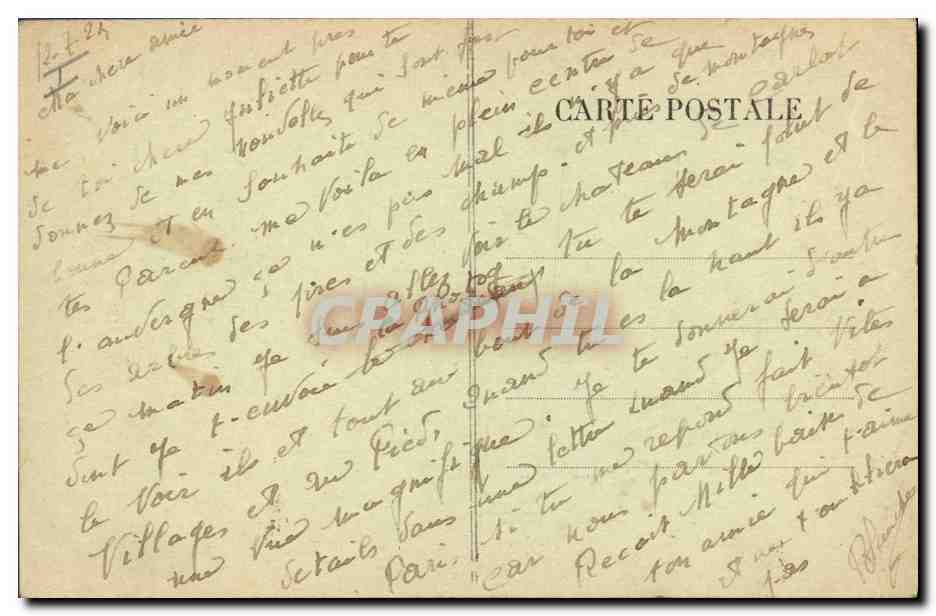 CPA Chateau de Carlat pres Vic sur Cere — Verso