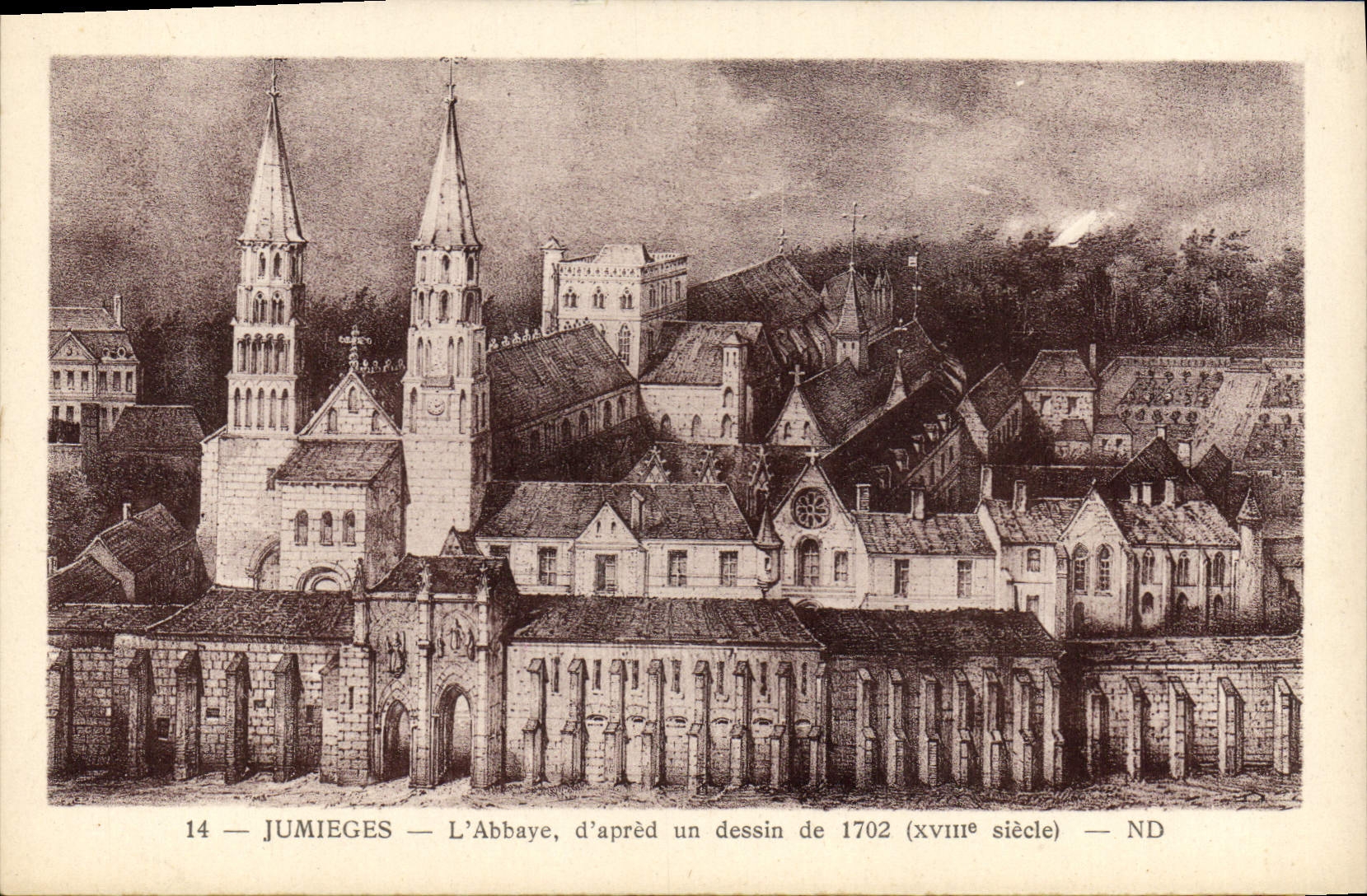 CPA Jumieges l'abbaye 1702 