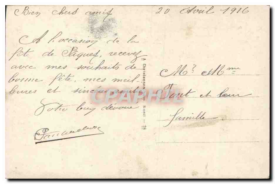 CPA Enfants Coq poule oeuf Paques  — Back