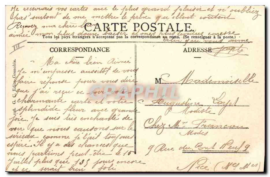 Chasseurs Alpins sur un Glacier — Souvenir des Alpes — Éditeur non visible — Verso