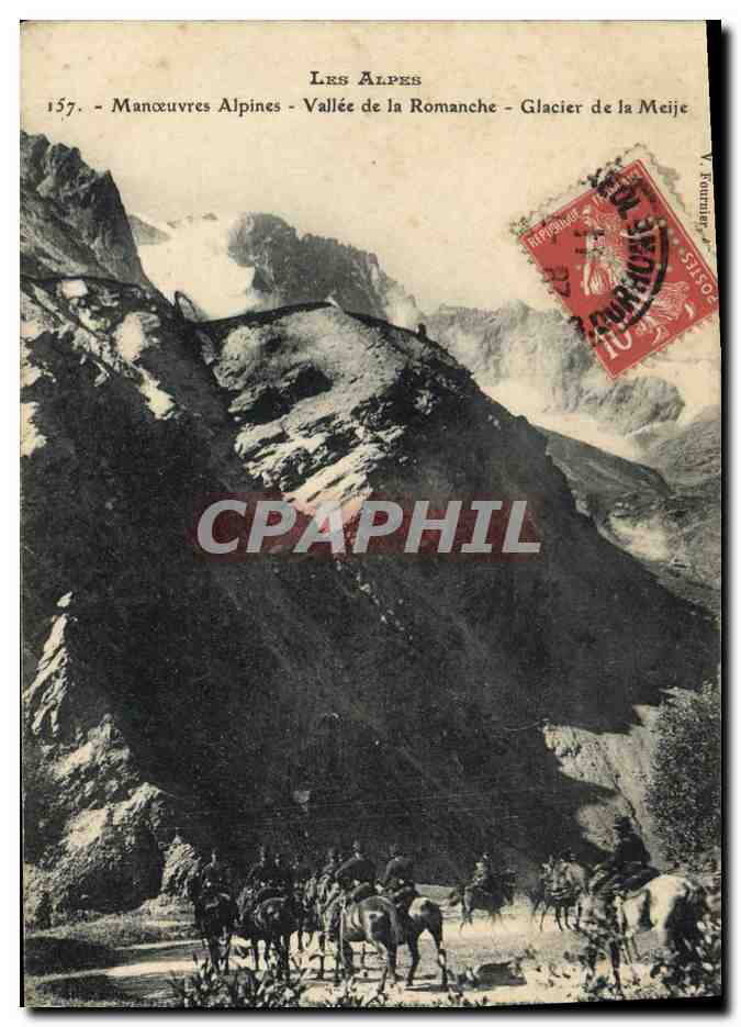 Les Alpes — Manœuvres Alpines — Vallée de la Romanche — Glacier de la Meije — V. Roumier, n°157