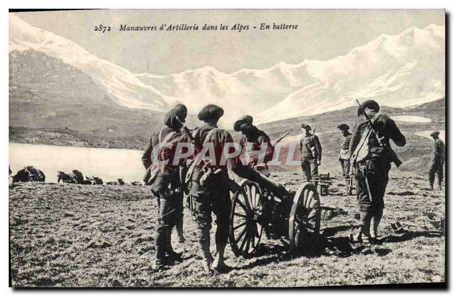 Manœuvres d'Artillerie dans les Alpes - En batterie — CPAPHIL n°2872