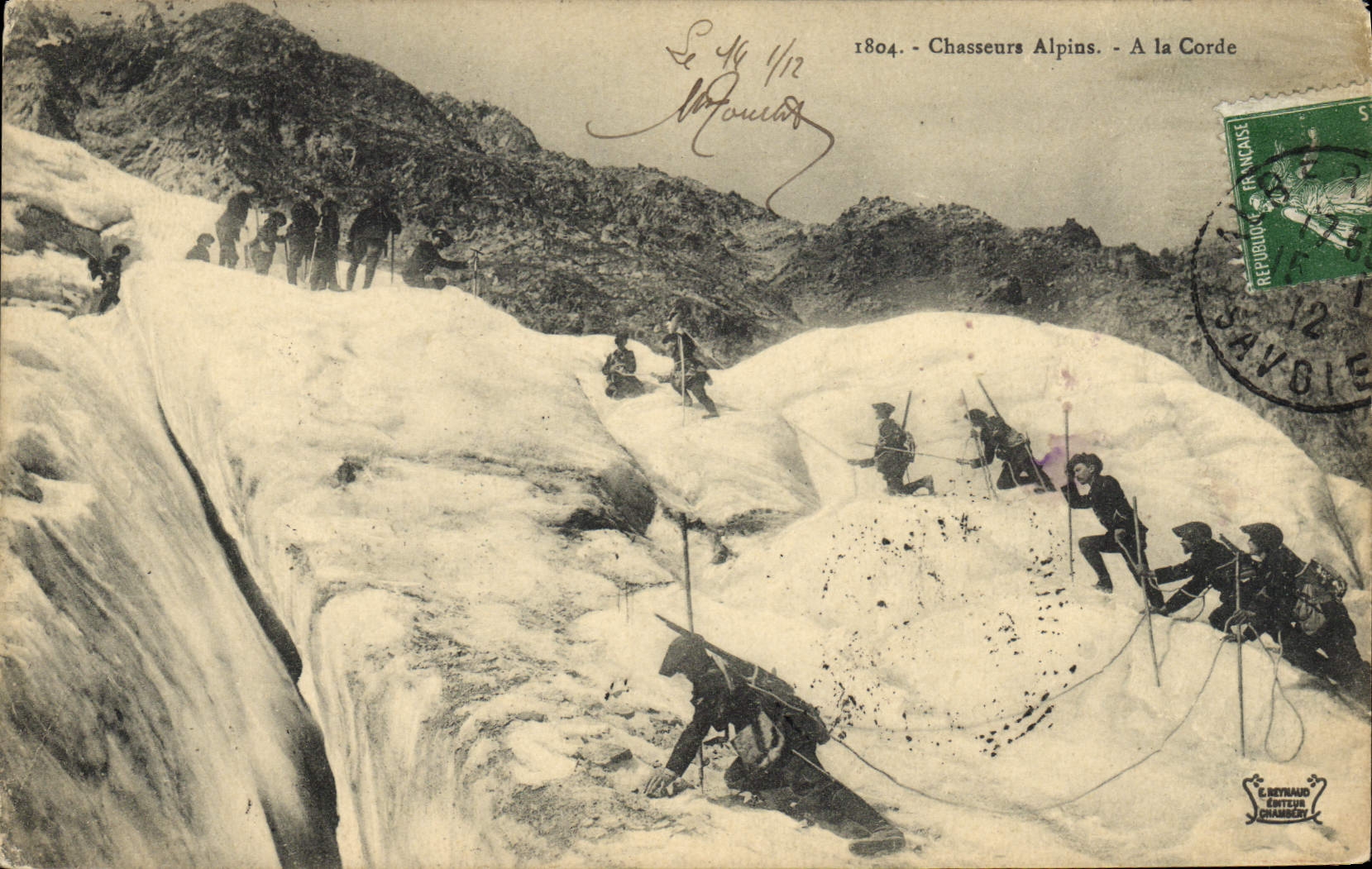 Chasseurs Alpins - A la Corde — G. Reynaud, Éditeur, Chambéry