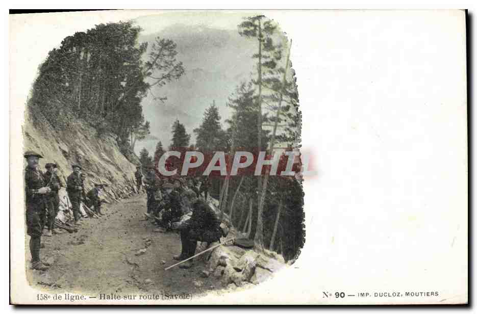 Halte-sur-route (Savoie) — 158e de ligne — IMP. DUCLOZ, MOUTIERS, N° 90