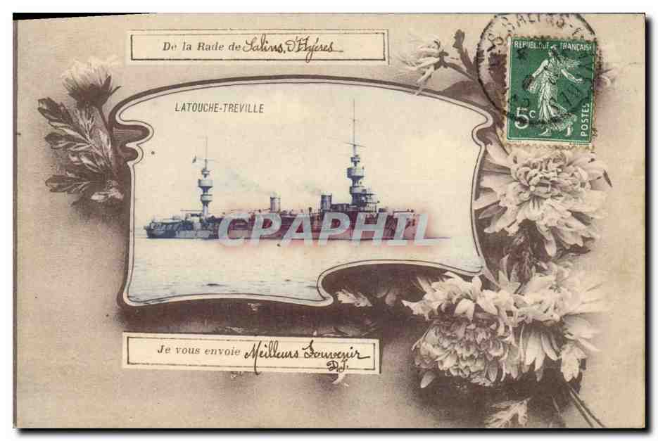 Bateau de guerre Latouche-Treville — Rade de Salines, Hyères — éditeur non visible