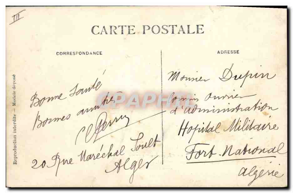 CPA Bateau Le croiseur liberte a sa sortie du port d'Alger en juin 1911  — Verso