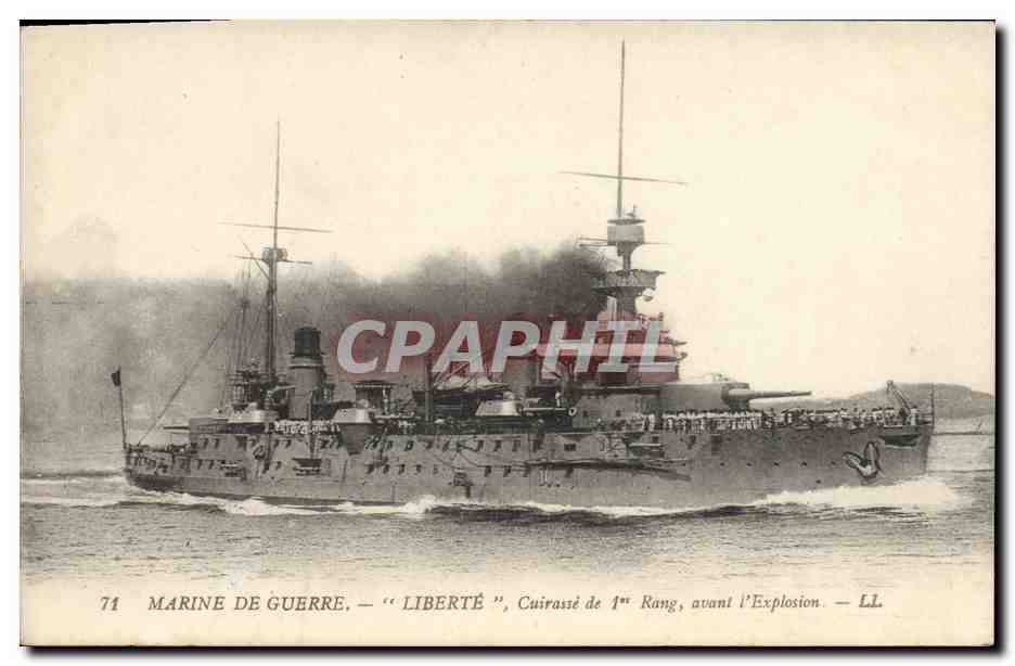 Marine de guerre — "Liberté", cuirassé de 1er rang, avant l'explosion — LL n°71