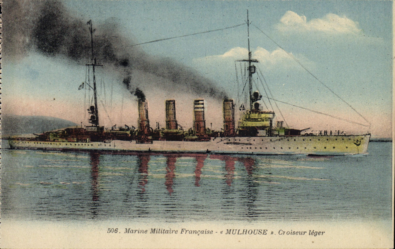 CPA Bateau Mulhouse Croiseur leger