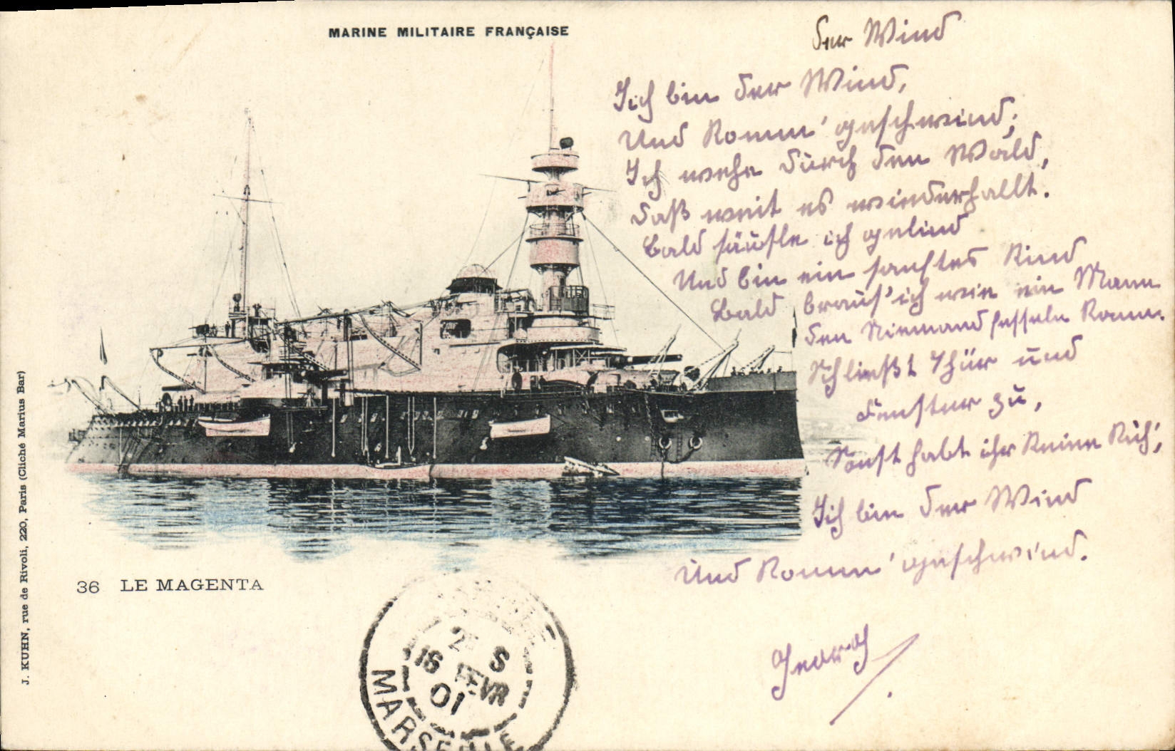 Le Magenta — Bateau de guerre — J. KUHEN, Paris