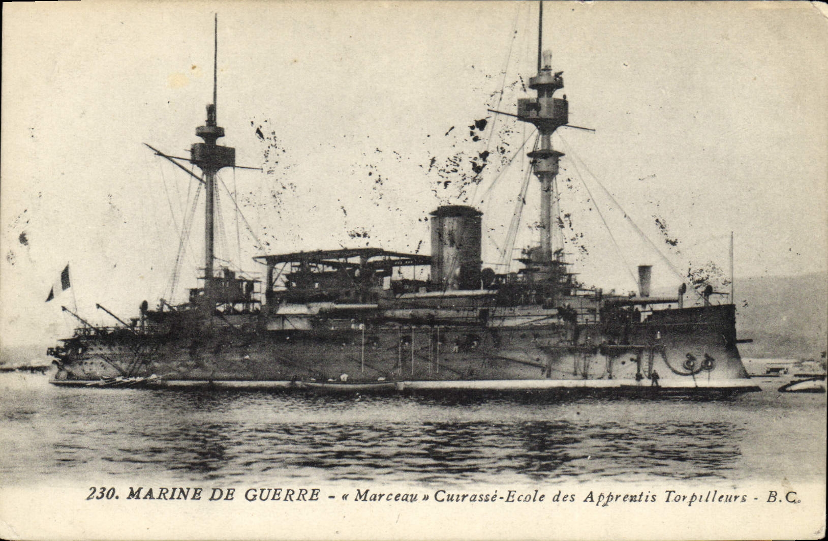 CPA Bateau Marceau Cuirasse Ecole des apprentis torpilleurs
