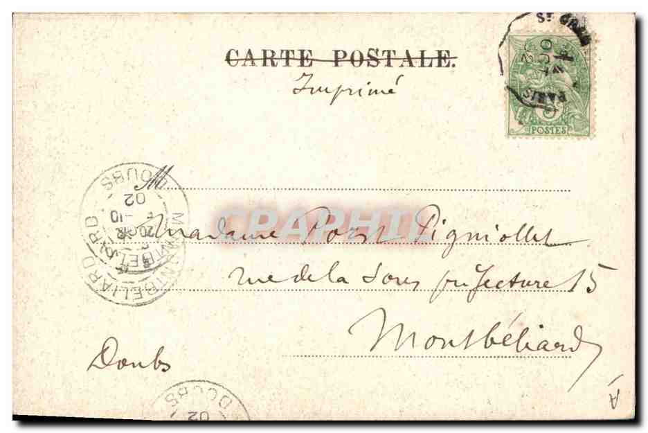 Sarah Bernhardt (Fédora) — portrait en buste — éditeur non identifié — Achterkant