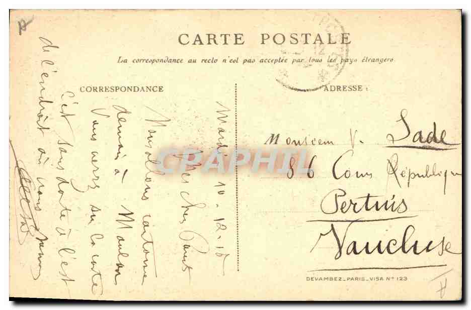 CPA Folklore Alsace Enfant Militaria — Verso
