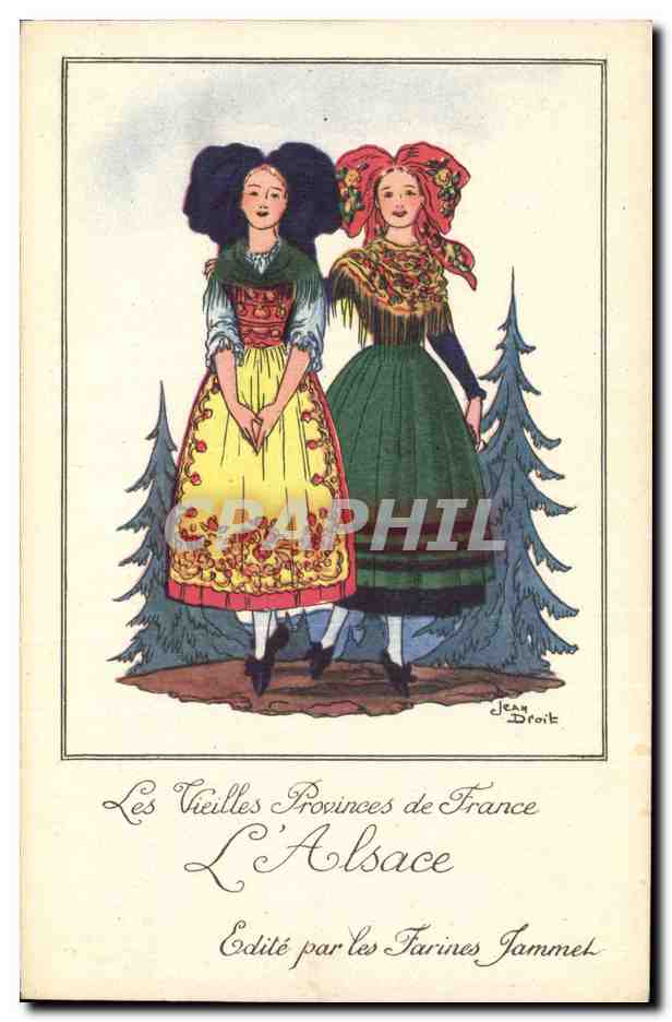 CPA Folklore Alsace Farines Jammet
