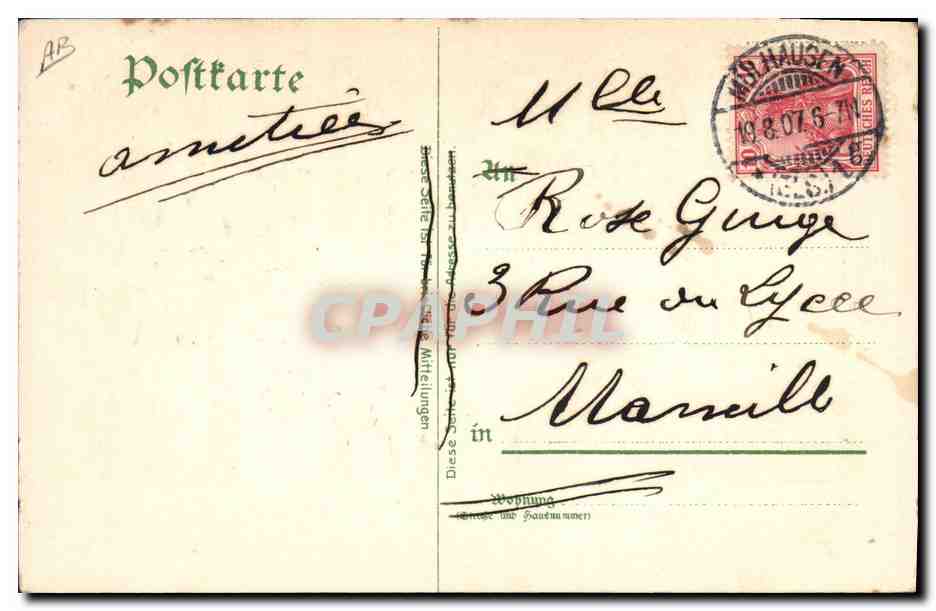 CPA Folklore Gruss aux Lothringen  — Verso