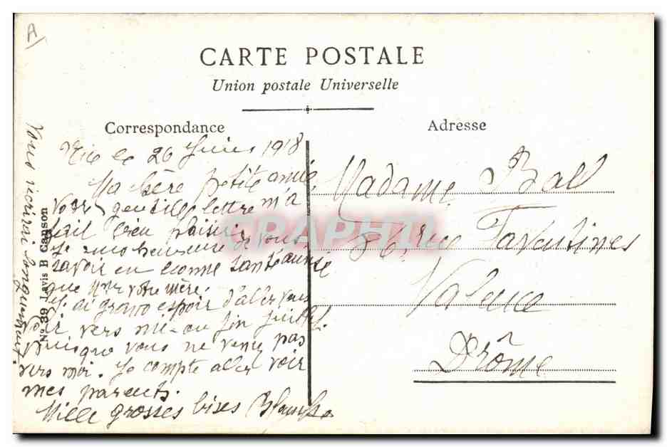 CPA Folklore Alsace Enfants Nenette et Rintintin — Verso