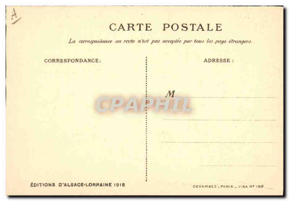 CPA Folklore Alsace Je suis un Francais Militaria — Verso