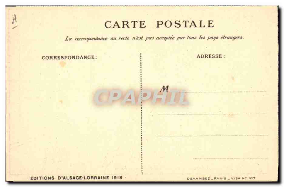 CPA Folklore Alsace L'Alsace notre petite patrie — Verso
