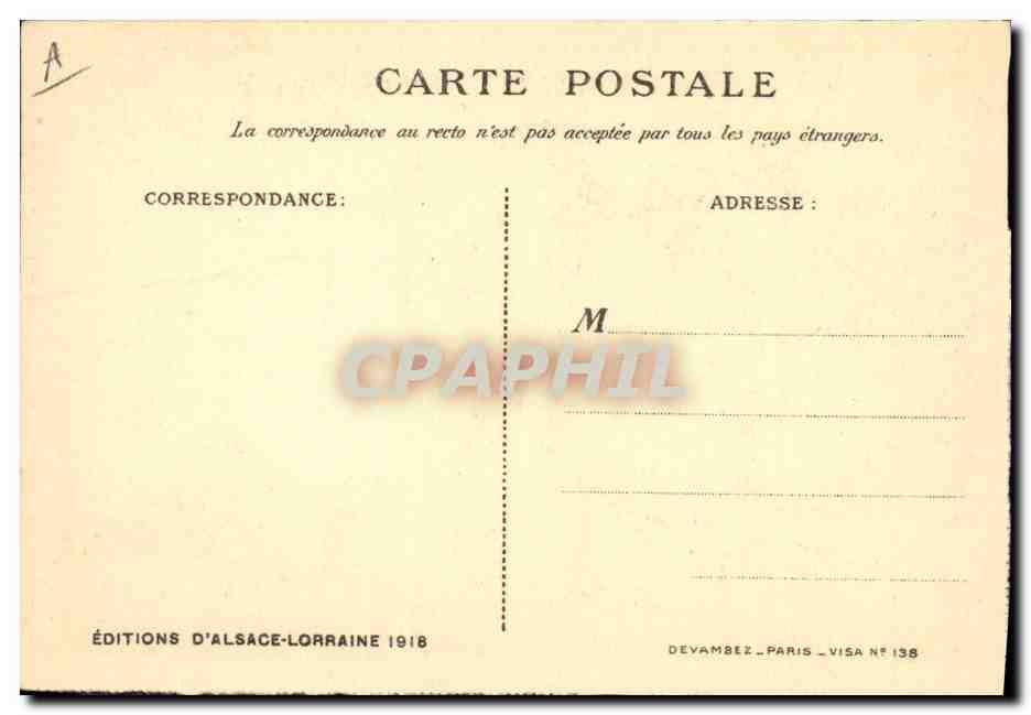 CPA Folklore Alsace Le nuit quand la lune luit — Verso