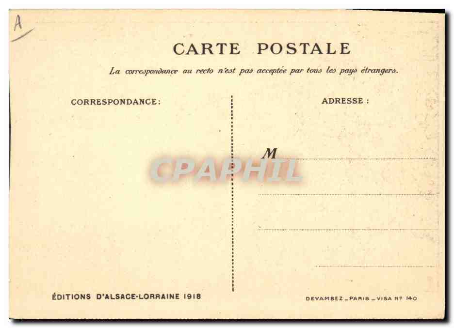 CPA Folklore Alsace Enfant Le chasseur de mesanges — Verso