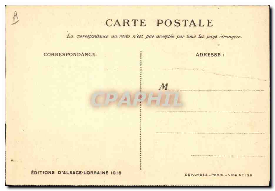 CPA Folklore Alsace Je suis un Francais Militaria — Verso