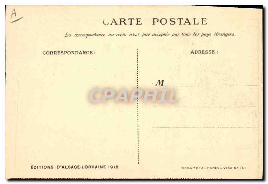 CPA Folklore Alsace Allons pas tant de chagrin — Verso