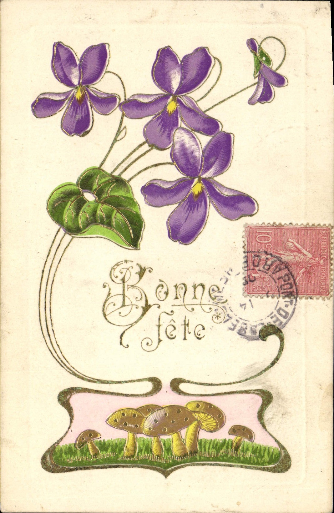 CPA Fantaisie Fleurs Chamoignons