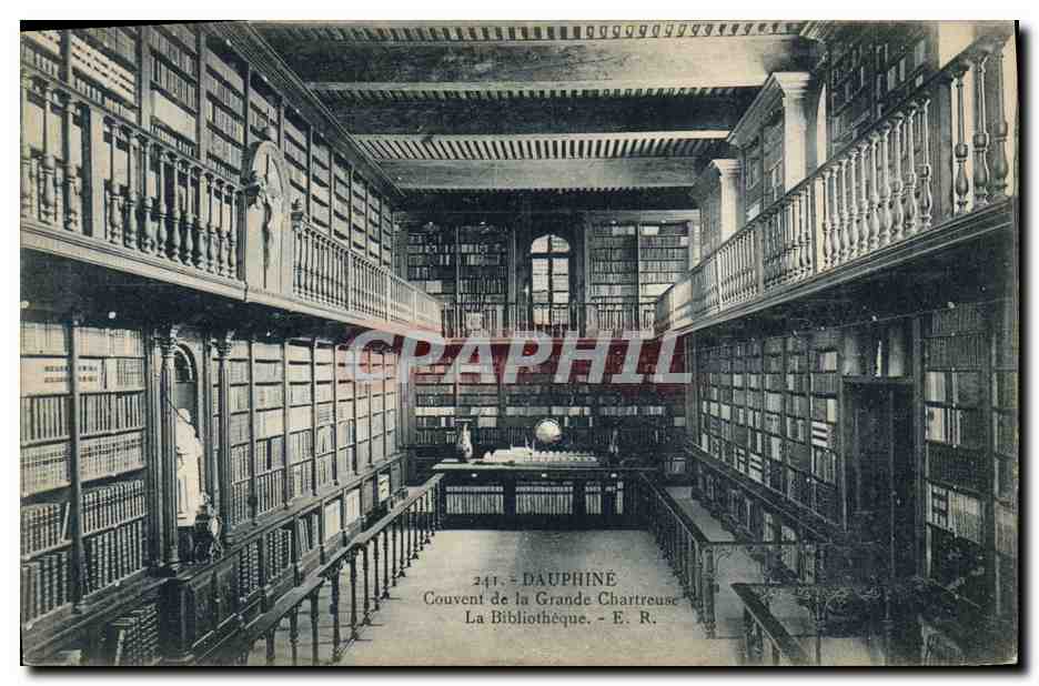 CPA Bibliotheque Dauphine Couvent de la Grande Chartreuse