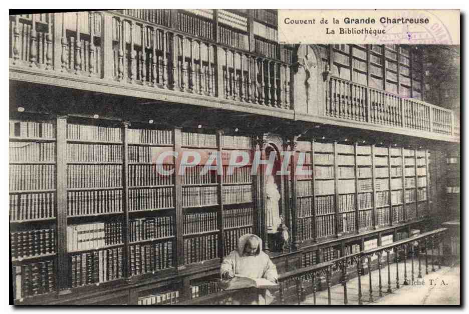 CPA Bibliotheque Dauphine Couvent de la Grande Chartreuse