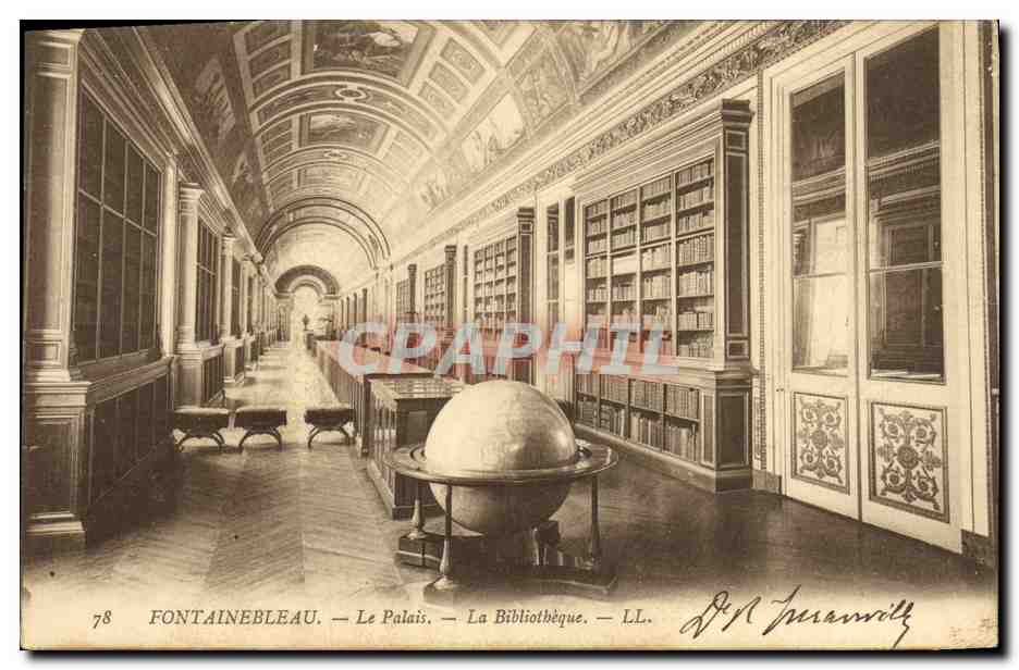 CPA Bibliotheque Fontainebleau Le palais