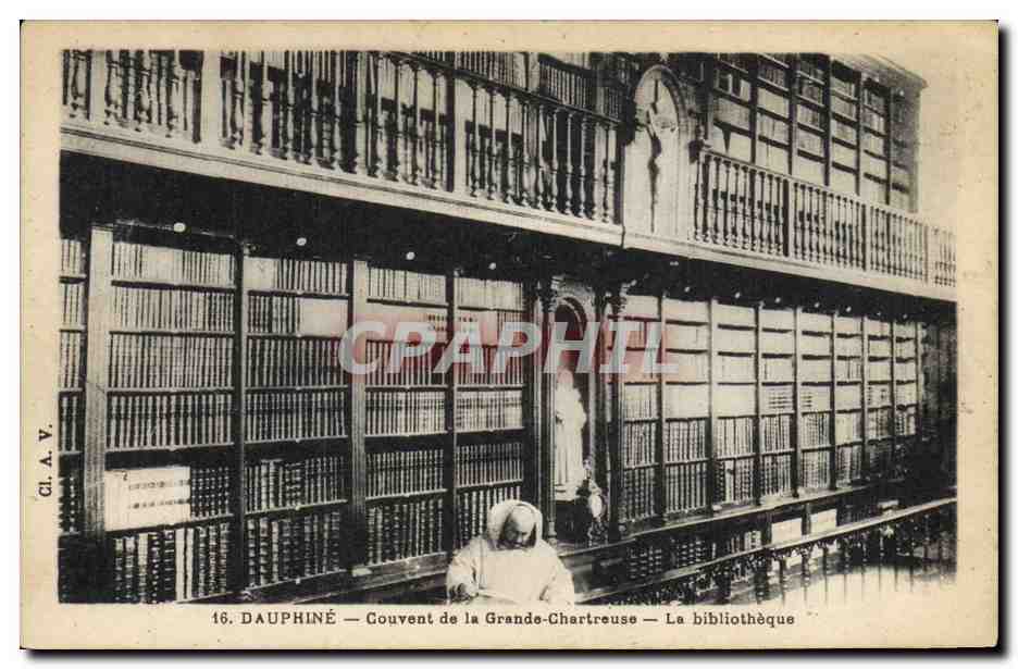 CPA Bibliotheque Dauphine Couvent de la Grande Chartreuse