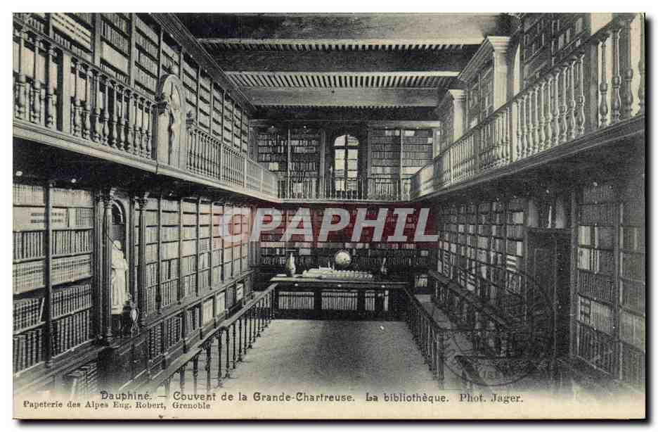 CPA Bibliotheque Dauphine Couvent de la Grande Chartreuse
