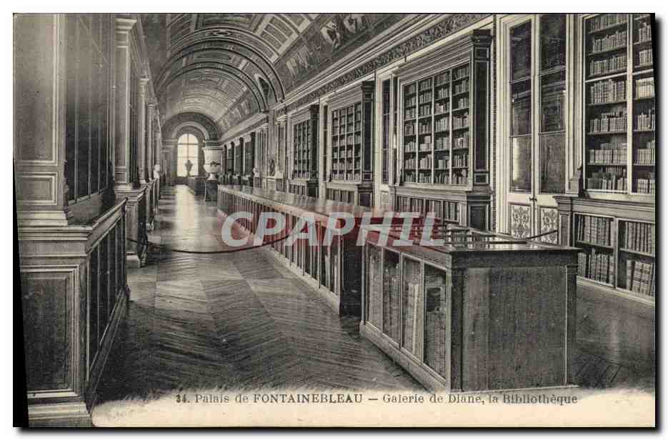 CPA Bibliotheque Palais de Fontainebleau Galerie de Diane 