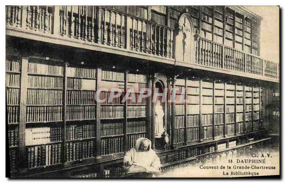 CPA Bibliotheque Dauphine Couvent de la Grande Chartreuse