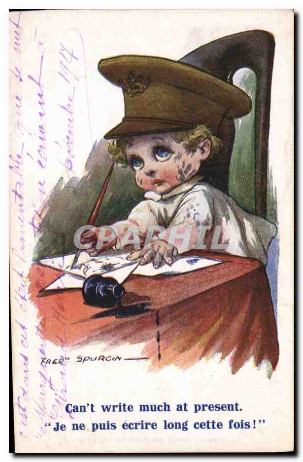 CPA Fantaisie Illustrateur Enfant Fred Spurgin Militaria
