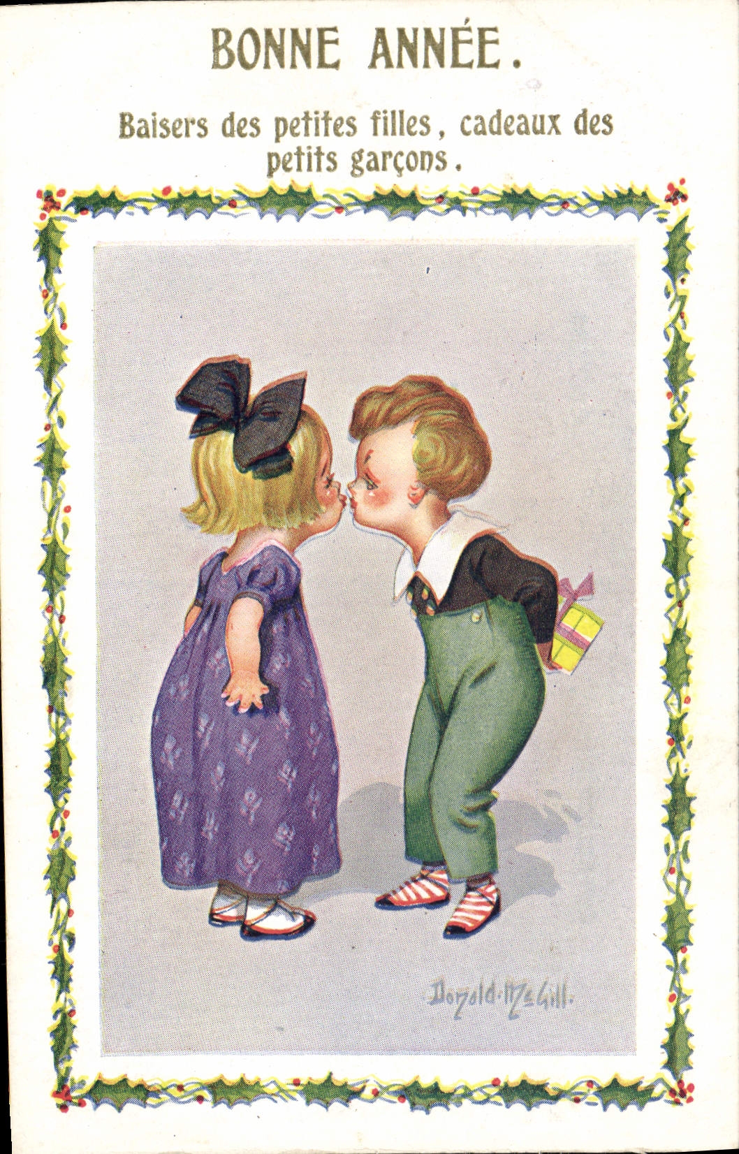 CPA Fantaisie Illustrateur Enfants Donald Mc Gill Bonne annee
