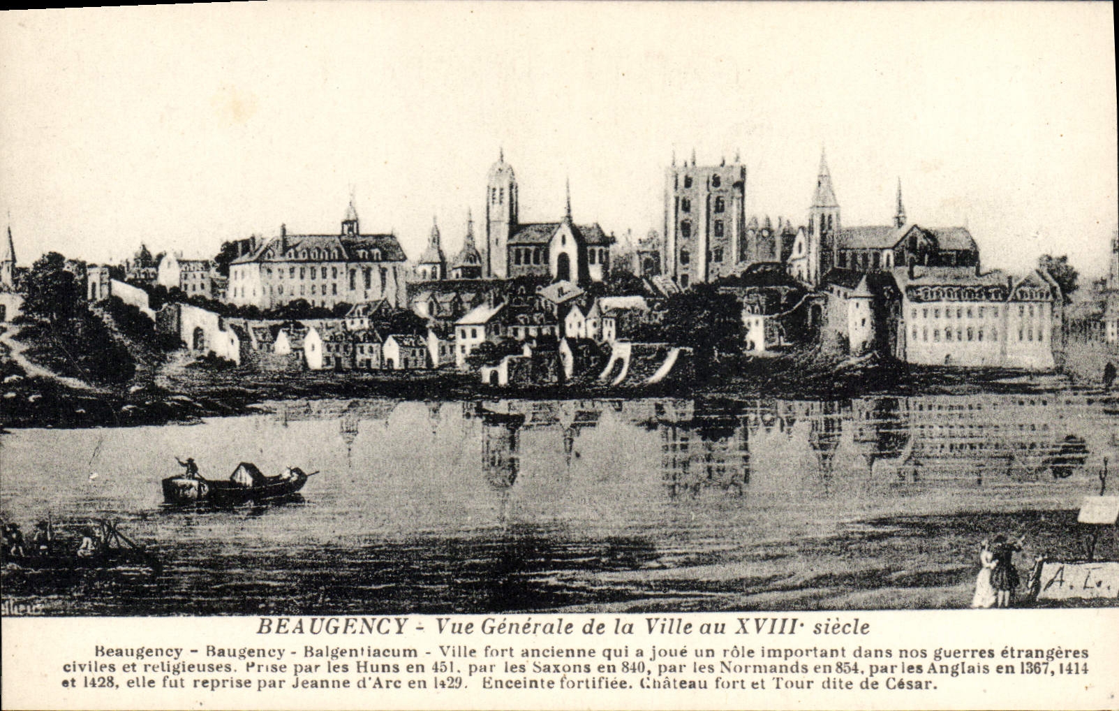 CPA Beugency Vue generale de la ville au 18eme 