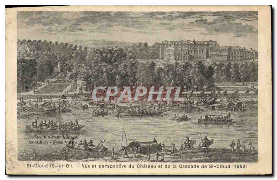 CPA St Cloud Vue et perspective du chateau de la cascade de St Cloud 