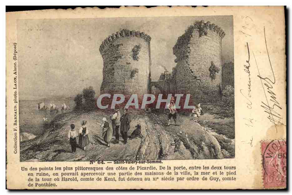 Saint-Valery-sur-Somme — Ruines des tours de la porte — F. Barnaud (Déposé) N° 64