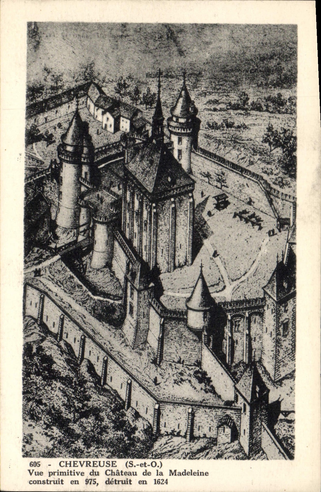 CPA Chevreuse Vue primitive du chateau de la Madeleine 
