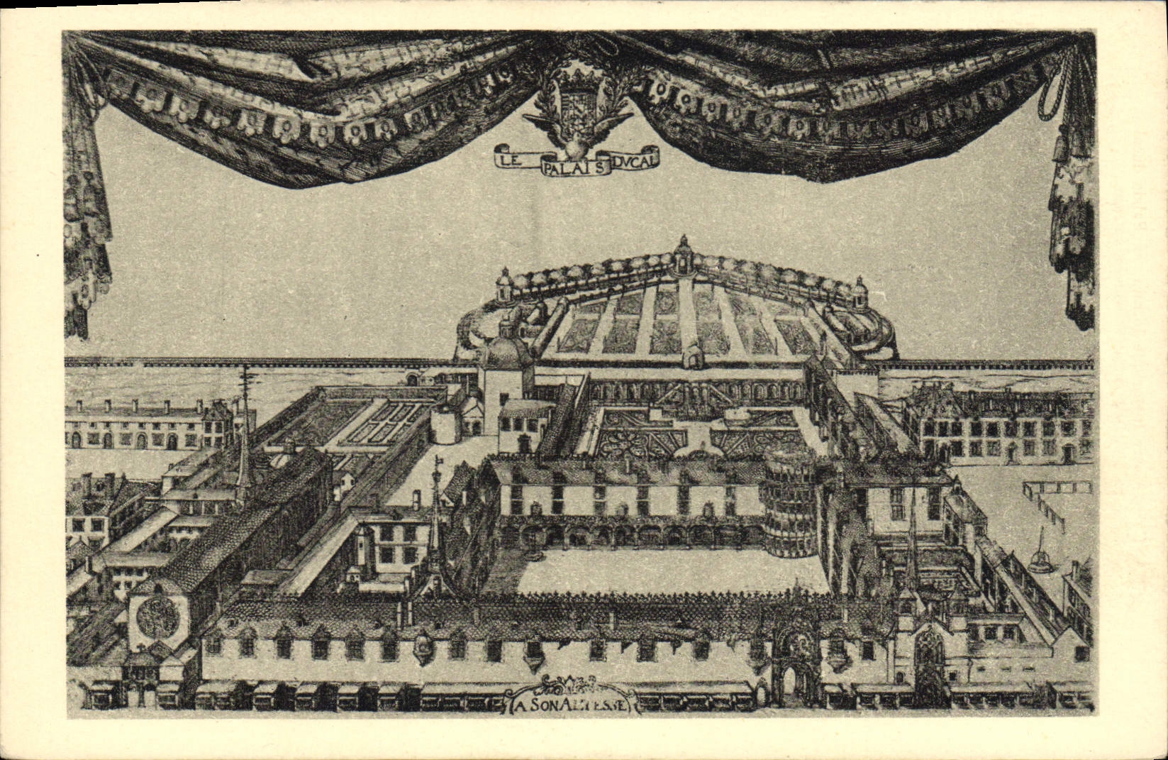 CPA Vue cavaliere du palais ducal extraite du triomphe de Charles IV Nancy Palais Ducal 